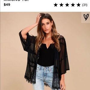 Lulus black lace kimono